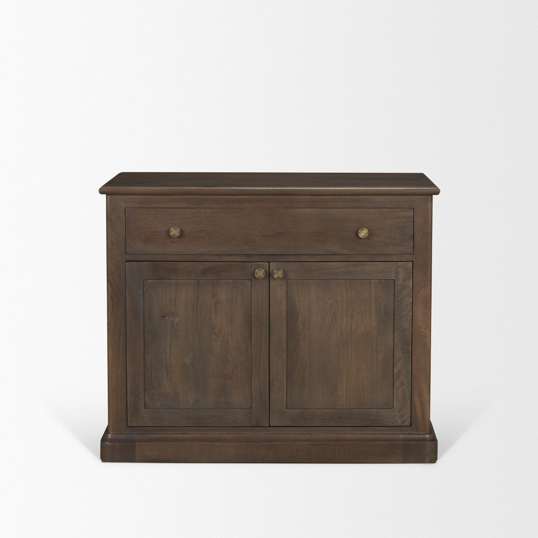 Baron Dark Brown Solid Wood w/ Antique Knobs 2-Door Accent Cabinet - Calgary Furniture Store