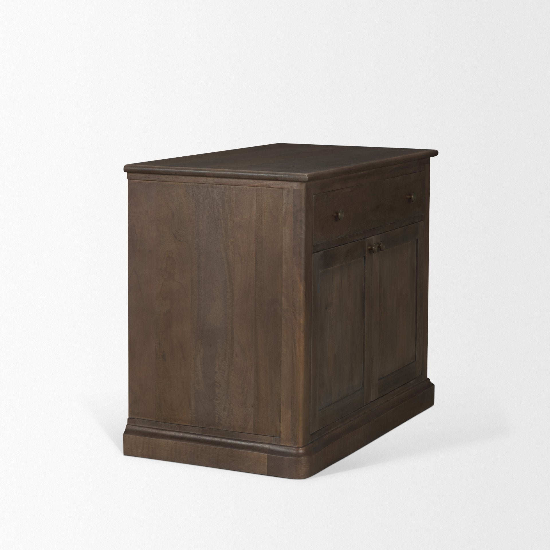 Baron Dark Brown Solid Wood w/ Antique Knobs 2-Door Accent Cabinet - Calgary Furniture Store