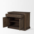 Baron Dark Brown Solid Wood w/ Antique Knobs 2-Door Accent Cabinet - Calgary Furniture Store