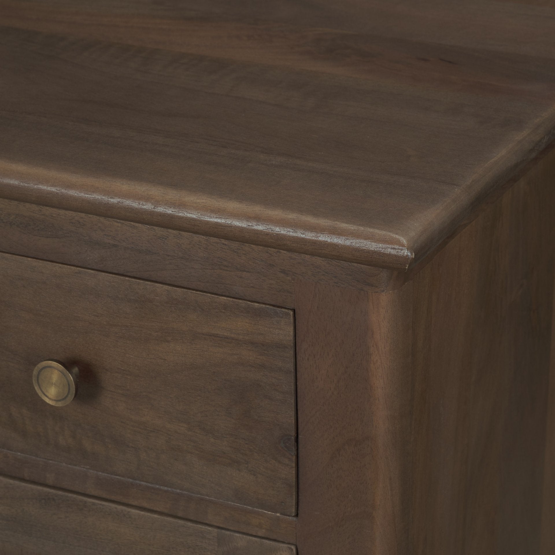 Baron Dark Brown Solid Wood w/ Antique Knobs 2-Door Accent Cabinet - Calgary Furniture Store