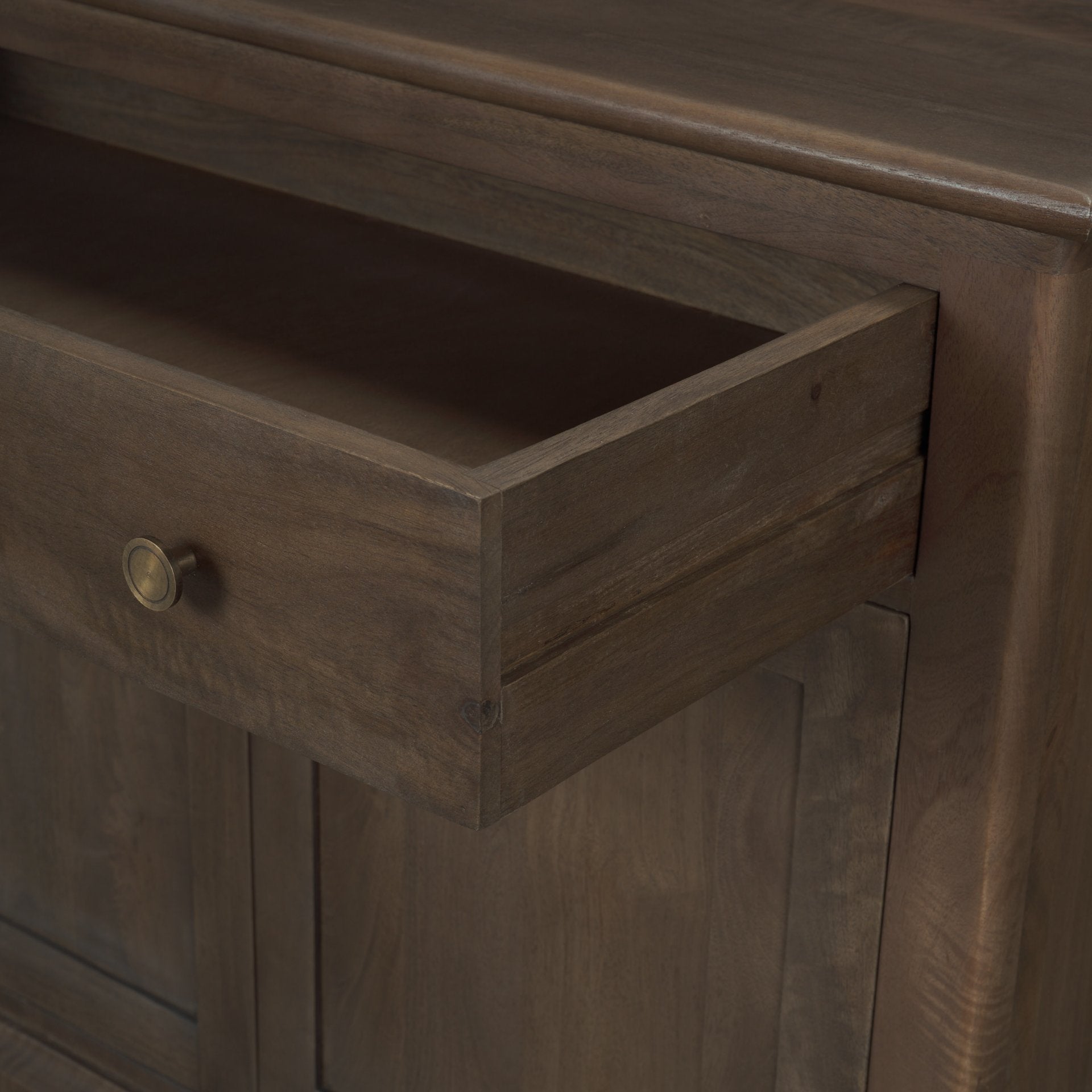 Baron Dark Brown Solid Wood w/ Antique Knobs 2-Door Accent Cabinet - Calgary Furniture Store