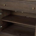Baron Dark Brown Solid Wood w/ Antique Knobs 2-Door Accent Cabinet - Calgary Furniture Store