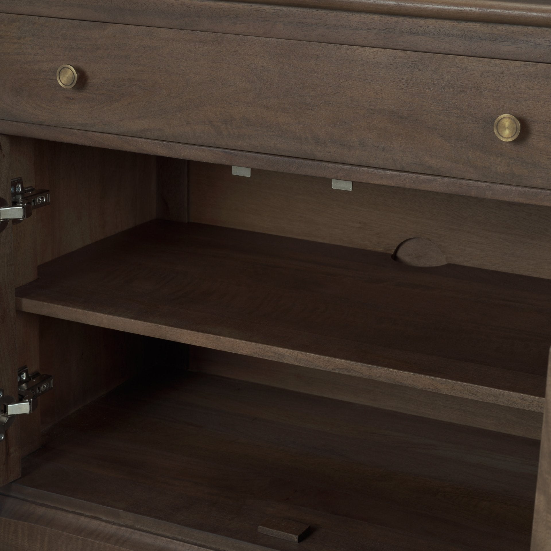 Baron Dark Brown Solid Wood w/ Antique Knobs 2-Door Accent Cabinet - Calgary Furniture Store