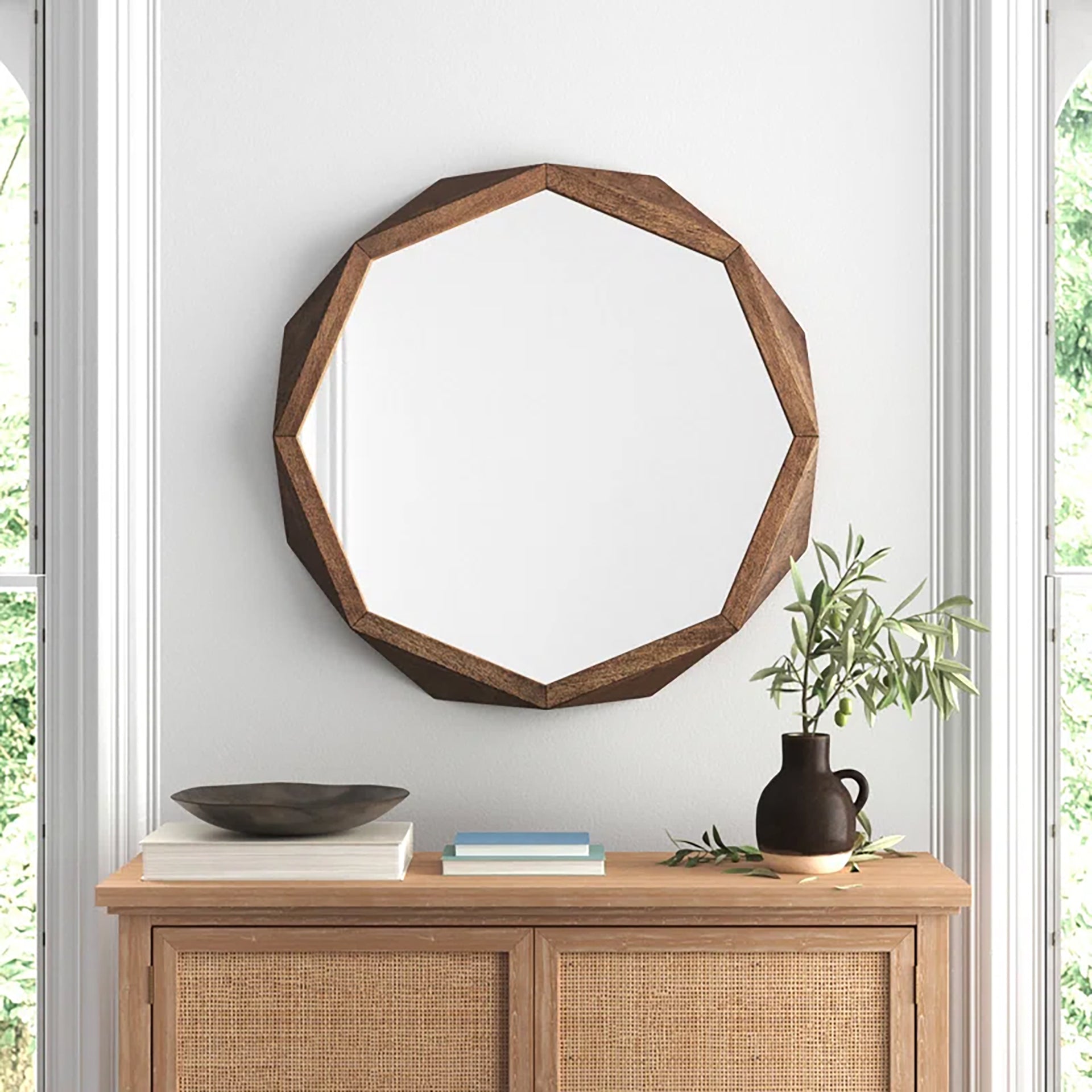 Aramis Octagon Frame Wall Mirror - Calgary Furniture Store