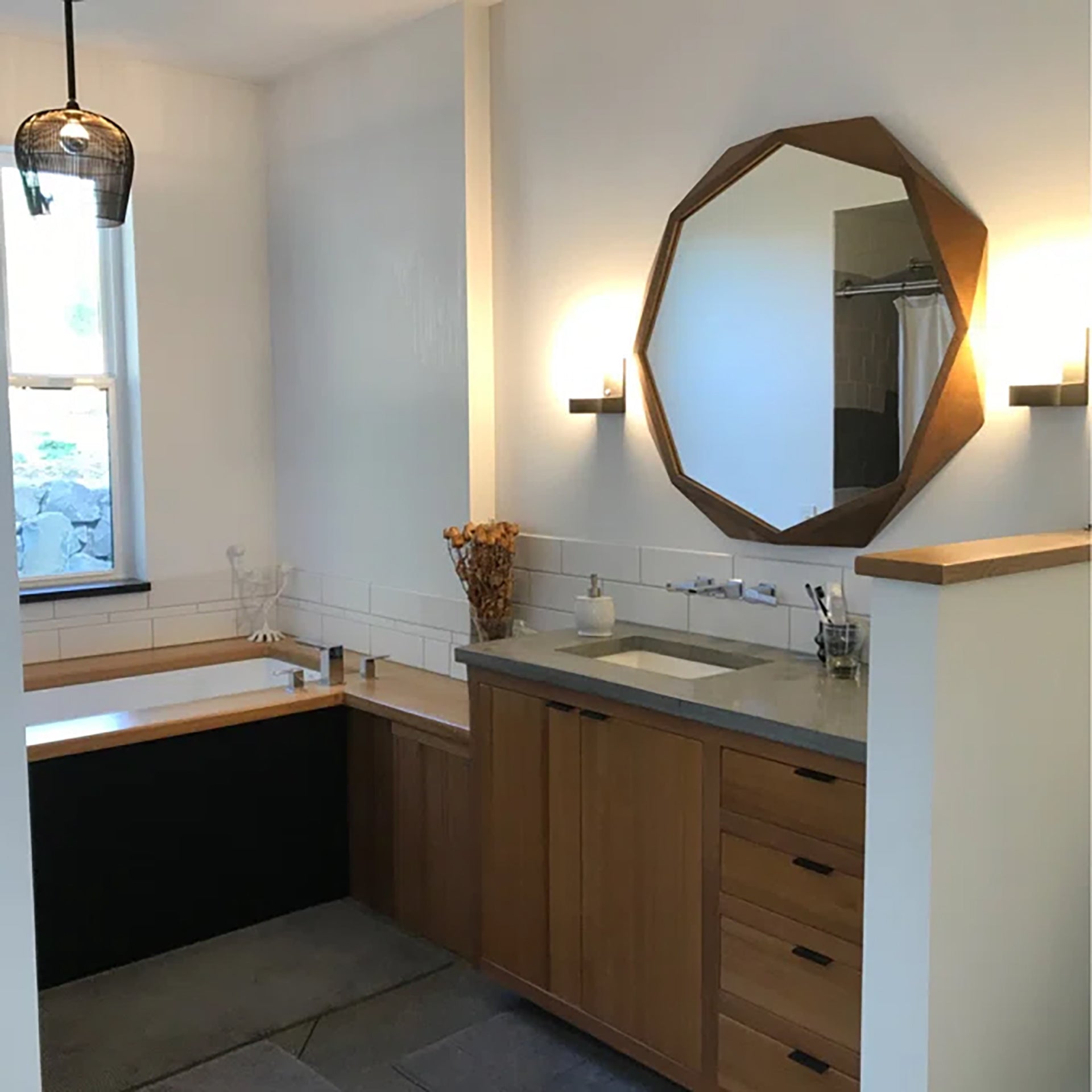 Aramis Octagon Frame Wall Mirror - Calgary Furniture Store