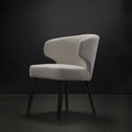 Niles Cream Fabric Wingback Dining Chair with Dark Wood Legs