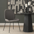 Inala Grey Fabric Seat Dining Chair with Black Metal Frame