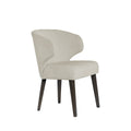 Niles Cream Fabric Wingback Dining Chair with Dark Wood Legs