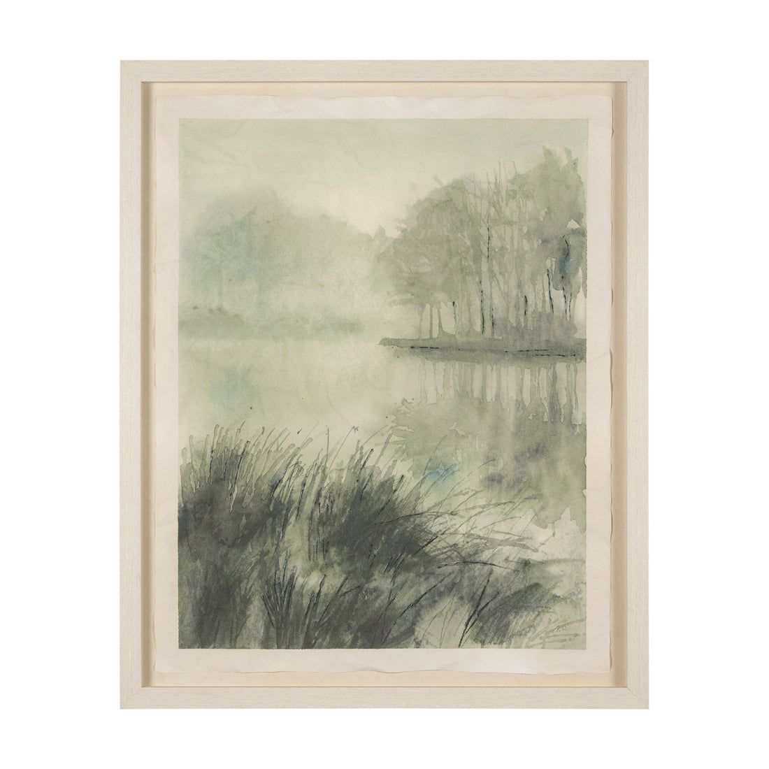 Over At The Lake by Mercana Studio a Hand Embellished Framed Art Print Matted under Glass - Calgary Furniture Store