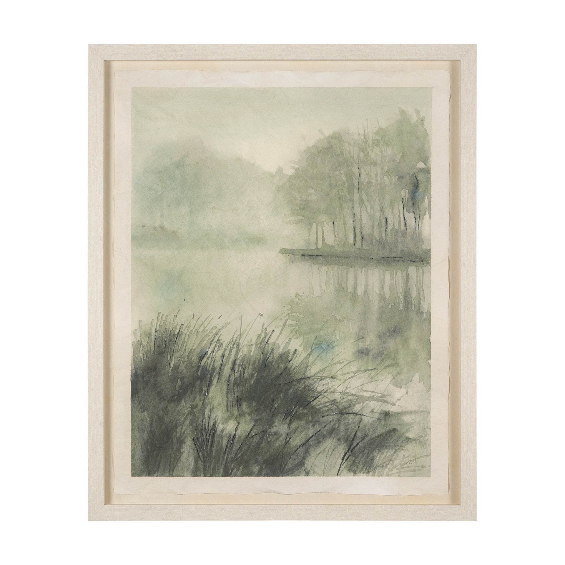 Over At The Lake by Mercana Studio a Hand Embellished Framed Art Print Matted under Glass - Calgary Furniture Store