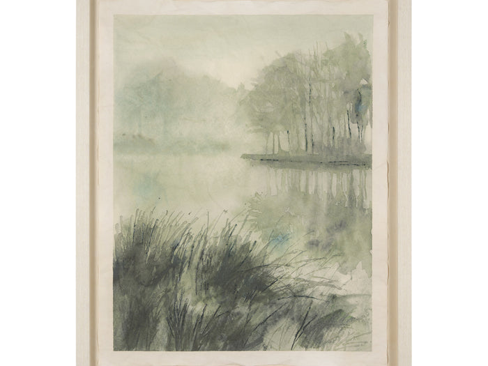 Over At The Lake by Mercana Studio a Hand Embellished Framed Art Print Matted under Glass - Calgary Furniture Store
