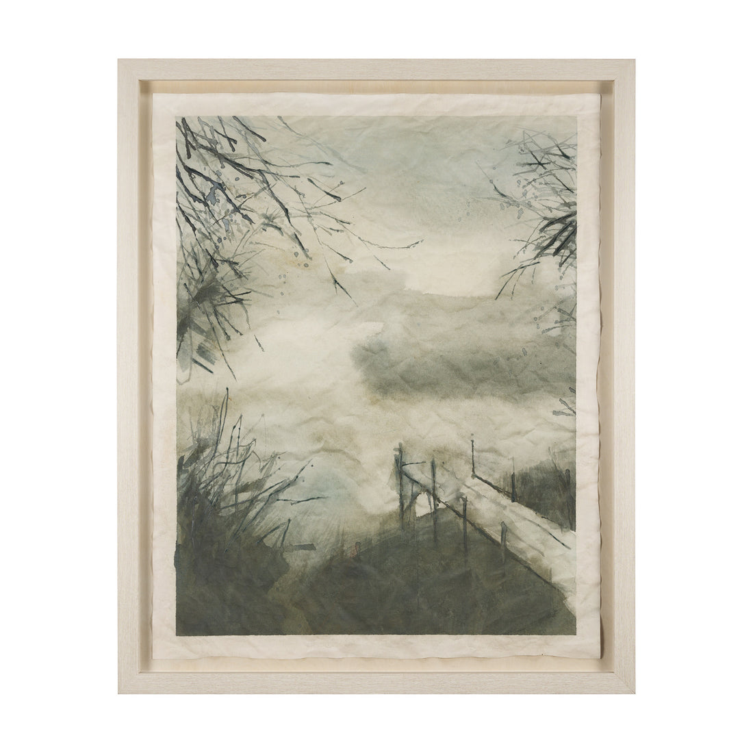 Down By The Dock by Mercana Studio a Hand Embellished Framed Art Print Matted under Glass - Calgary Furniture Store