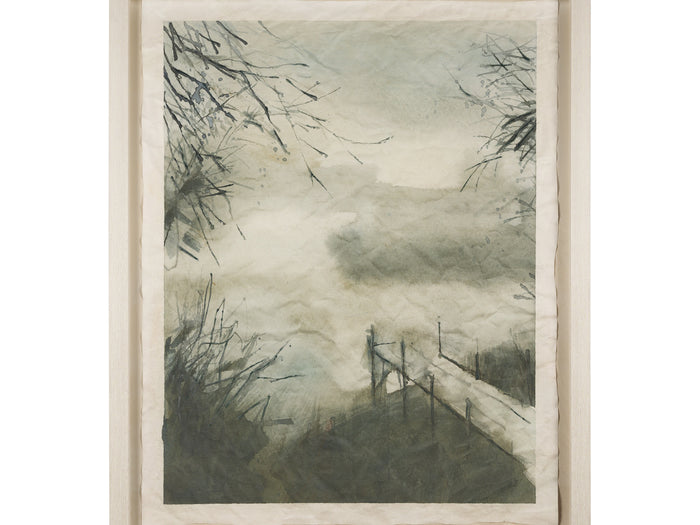 Down By The Dock by Mercana Studio a Hand Embellished Framed Art Print Matted under Glass - Calgary Furniture Store