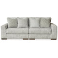 Regent Park 2-Piece Loveseat Sectional Sofa Pewter Chevron Upholstered
