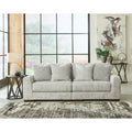 Regent Park 2-Piece Loveseat Sectional Sofa Pewter Chevron Upholstered