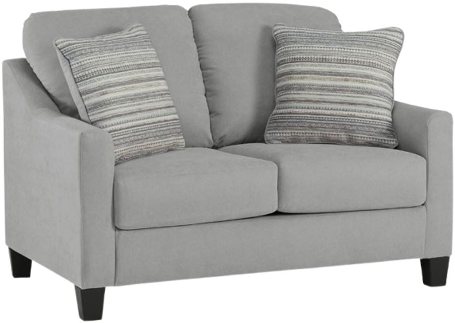 Adlai Shadow 3-Seat Polyester Suede-Look Velvet Sofa with Pillows