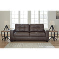 Barlin Mills 3-Seater Faux Leather Sofa with Contemporary Tufting