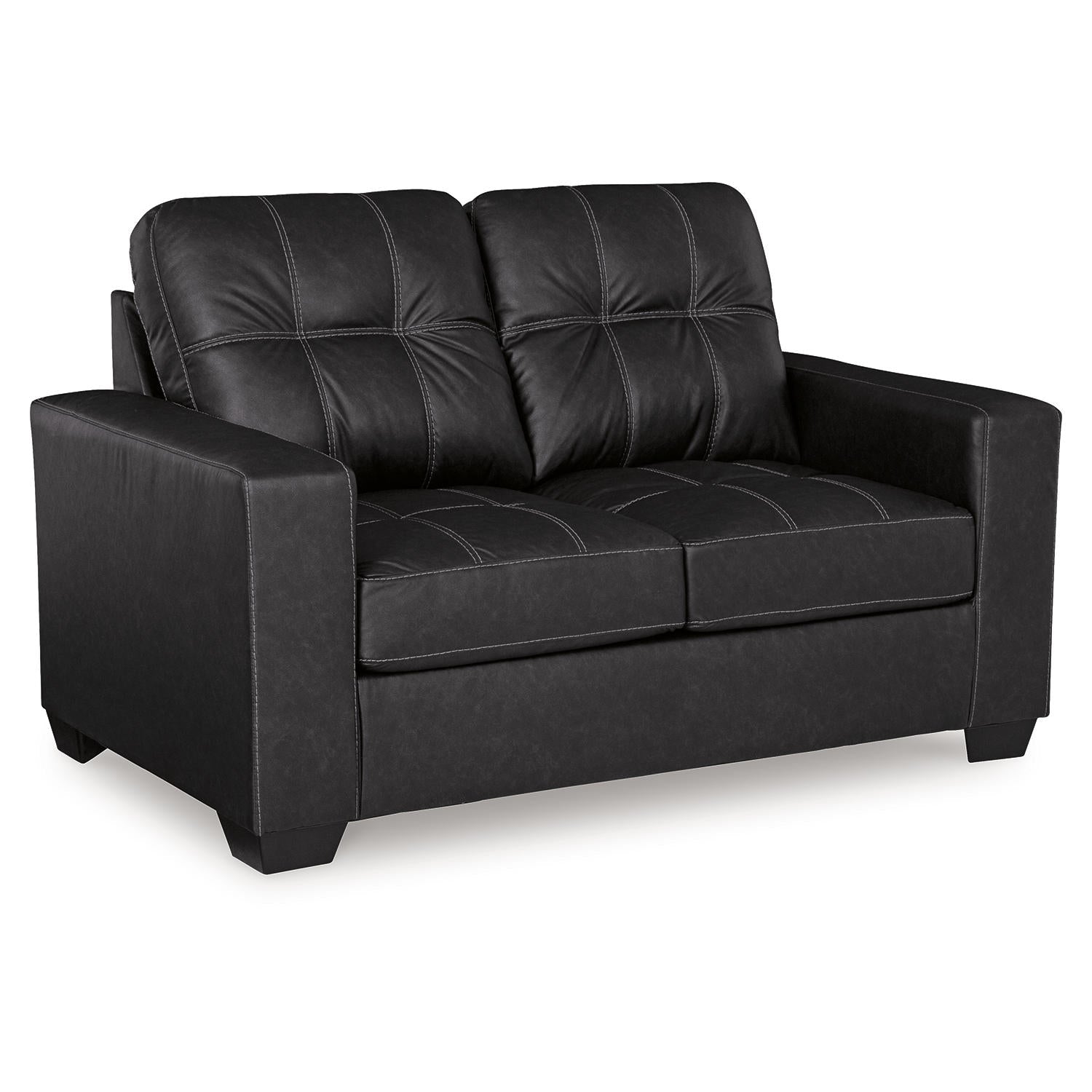 Barlin Mills Faux Leather Loveseat Compact Upholstered Two-Seater Sofa