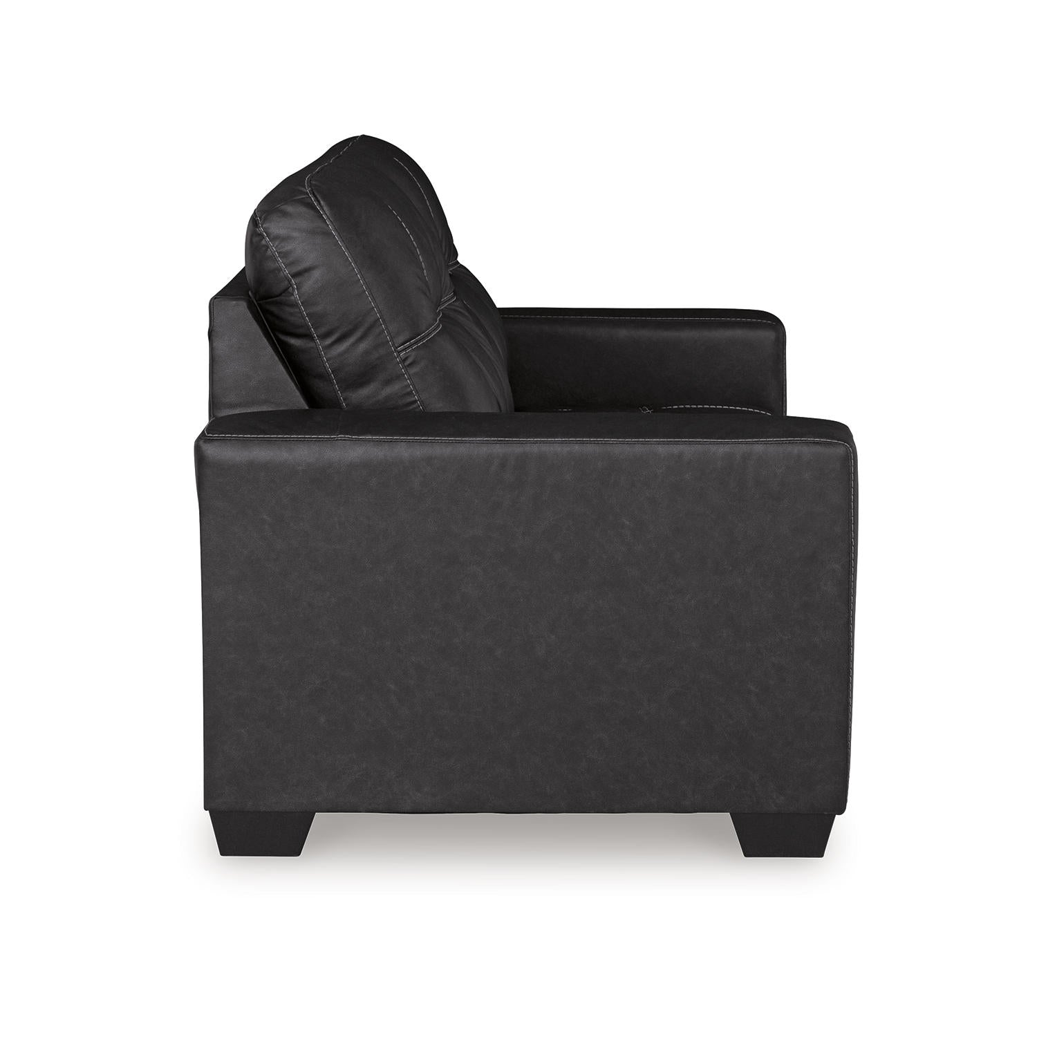 Barlin Mills Faux Leather Loveseat Compact Upholstered Two-Seater Sofa