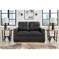 Barlin Mills Faux Leather Loveseat Compact Upholstered Two-Seater Sofa
