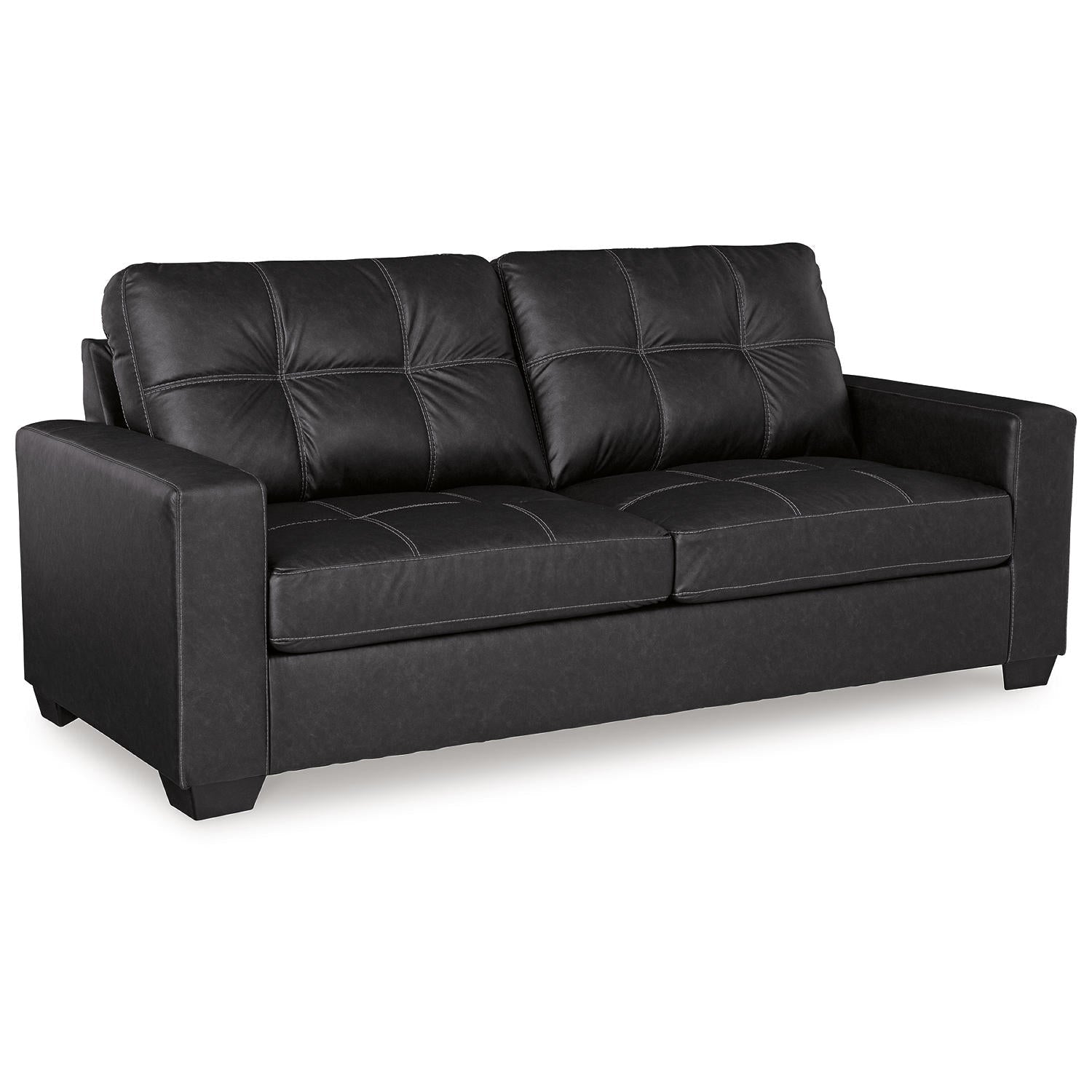 Barlin Mills 3-Seater Faux Leather Sofa with Contemporary Tufting