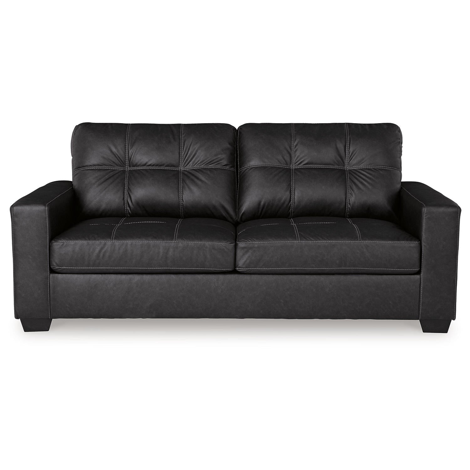 Barlin Mills 3-Seater Faux Leather Sofa with Contemporary Tufting