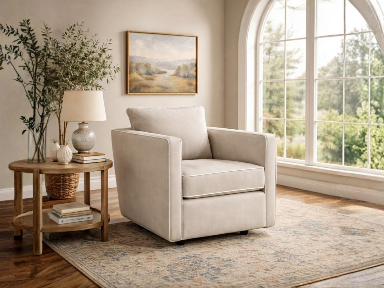 2050 Custom Fabric Swivel Chair in Calgary 