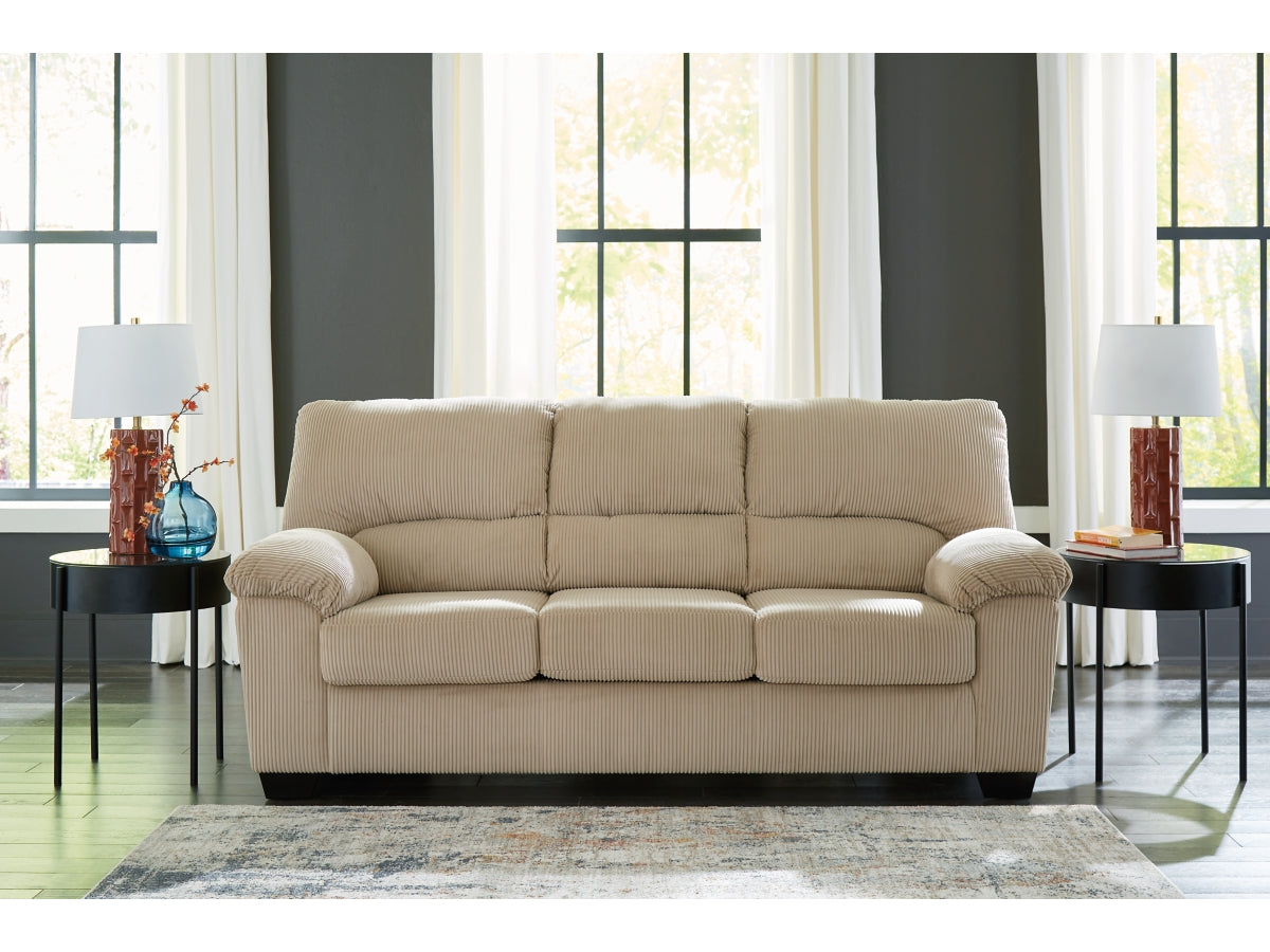 SimpleJoy Corduroy Sofa, Casual Contemporary 3-Seater with Plush Cushions