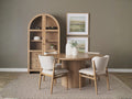 Cline Cream Fabric Upholstered and Light Brown Wood Dining Chair - Calgary Furniture Store