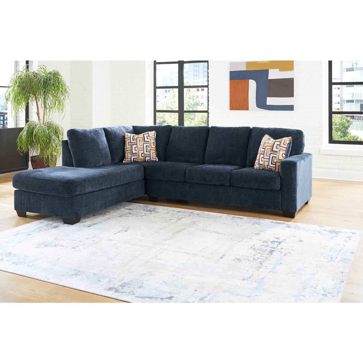 Aviemore 2-Piece Sectional Sofa with Chaise, Linen-Look Upholstery