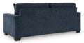 Aviemore Navy Polyester Sofa with Platform Foundation and Pillows