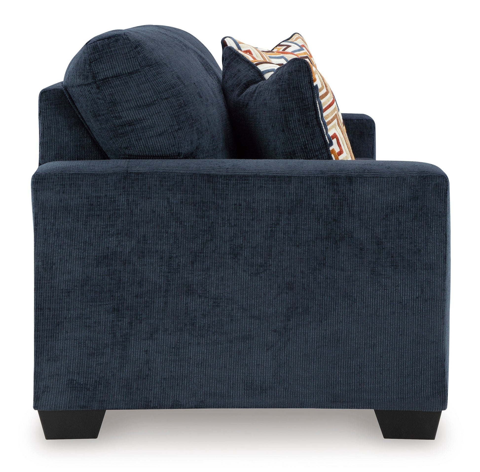 Aviemore Navy Polyester Sofa with Platform Foundation and Pillows
