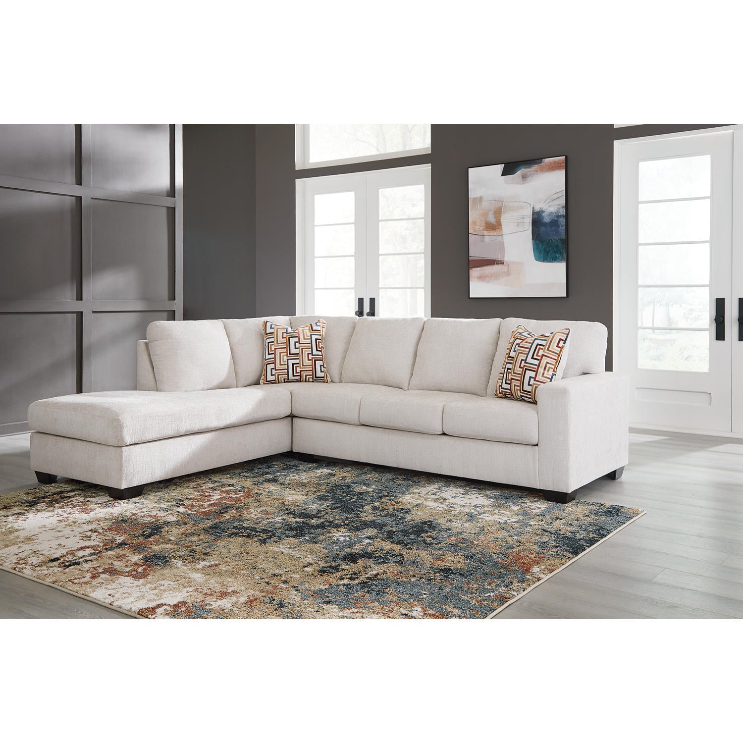 Aviemore 2-Piece Sectional Sofa with Chaise, Linen-Look Upholstery