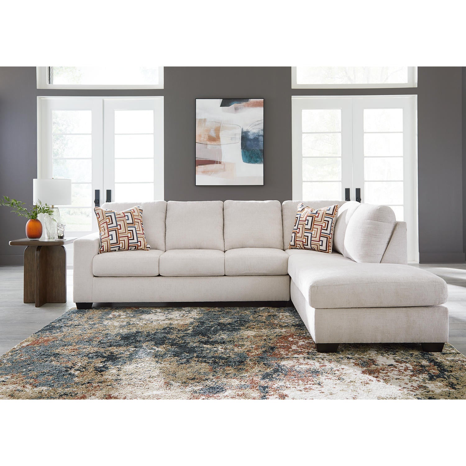 Aviemore 2-Piece Sectional Sofa with Chaise, Linen-Look Upholstery