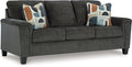Erinslane Three-Cushion Fabric Sofa with Accent Pillows Tapered Legs