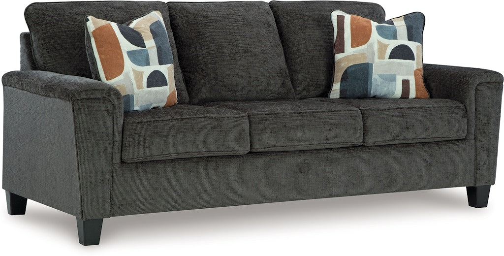 Erinslane Three-Cushion Fabric Sofa with Accent Pillows Tapered Legs