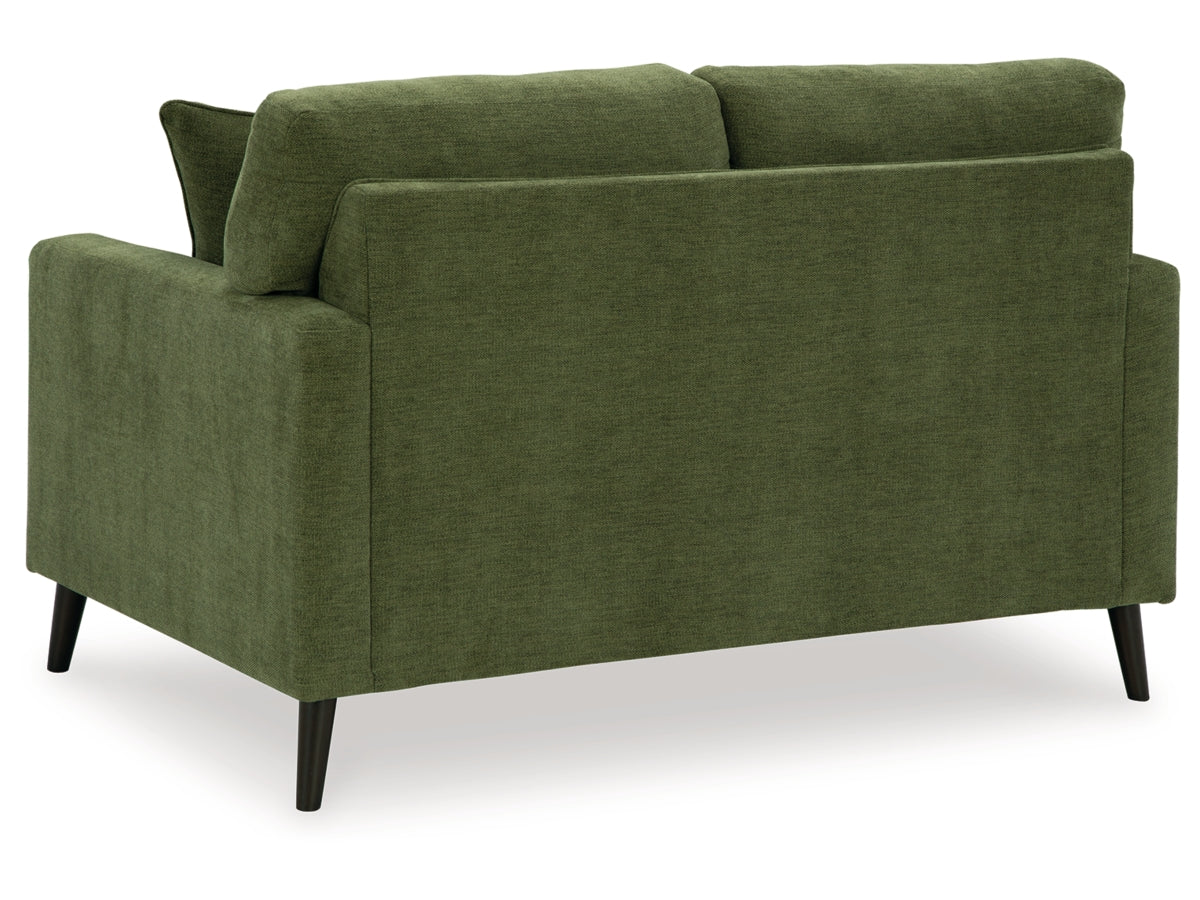 Bixler Tufted Two-Seater Loveseat in Olive Performance Fabric