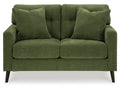 Bixler Tufted Two-Seater Loveseat in Olive Performance Fabric