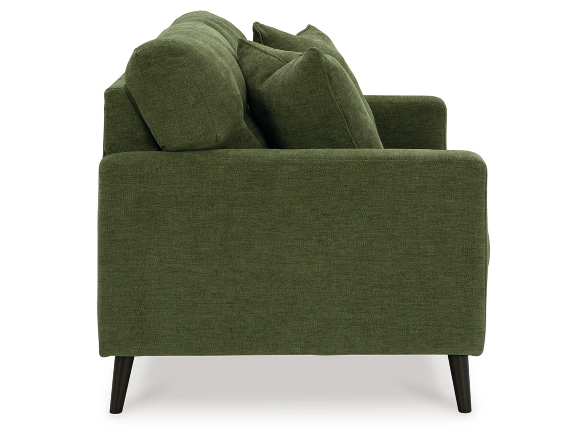 Bixler Tufted Two-Seater Loveseat in Olive Performance Fabric