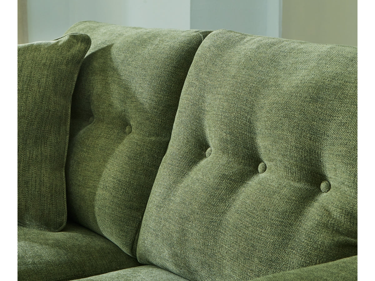 Bixler Tufted Two-Seater Loveseat in Olive Performance Fabric