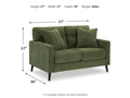 Bixler Tufted Two-Seater Loveseat in Olive Performance Fabric