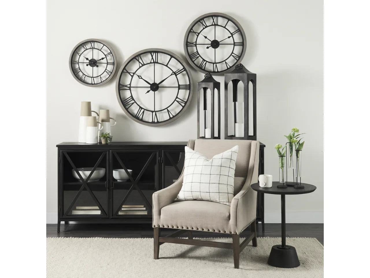 Mething Gray Wall Clock | Calgary Furniture Store