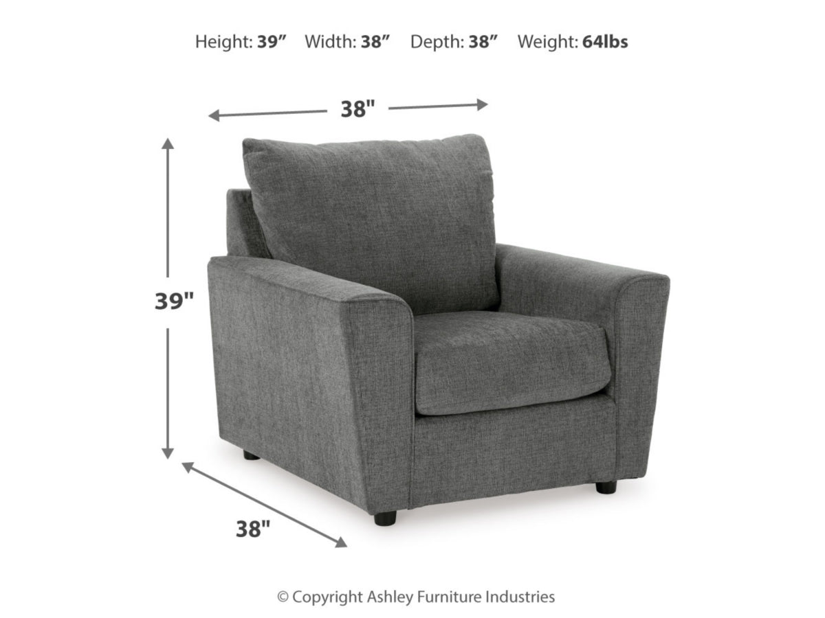Stairatt Modern Chenille Accent Chair Gravel with Flared Arms