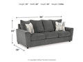 Stairatt Upholstered 3-Seater Sofa Gray Performance Fabric Modern Design
