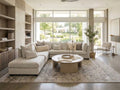Custom Fabric Sectional in a modern living room setting. 