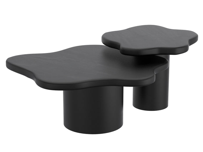 MAYAL 2PC COFFEE TABLE SET IN BLACK - Calgary Furniture Store