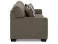 Mahoney Tufted Chocolate Fabric Sofa with Plush Cushions