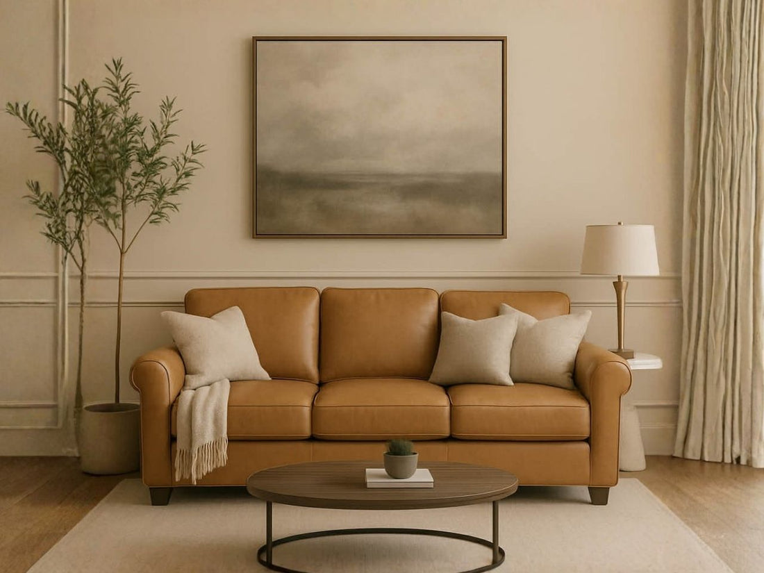 3179 Decor-Rest Leather Custom Condo Sofa in Calgary