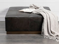 Minara Black Leather Ottoman | Calgary Furniture Store