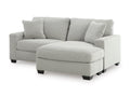 Greenbriar Smoke L-Shape Sofa Chaise with Track Arms, Polyester Upholstery